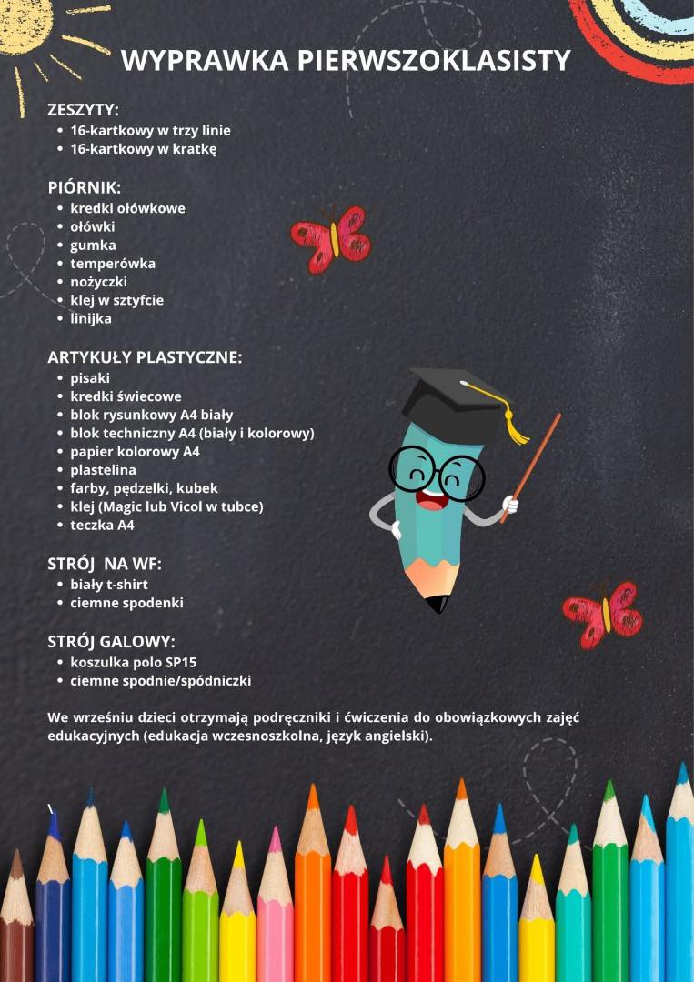 Wyprawka do klasy pierwszej