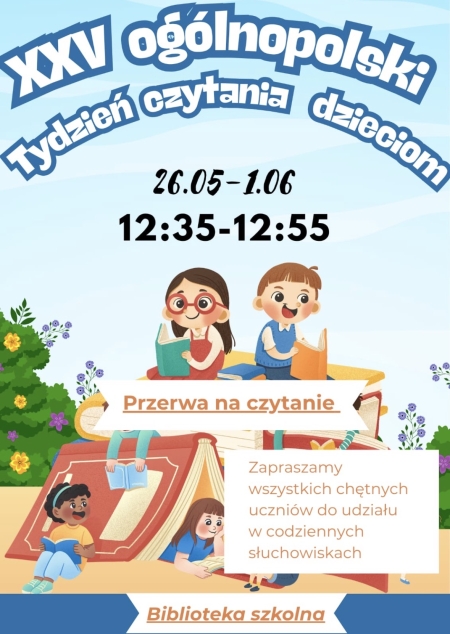 „Przerwa na czytanie” w naszej bibliotece szkolnej